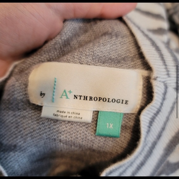 Anthropologie Lizzie Zebra Print Sweater 1X - Picture 5 of 7